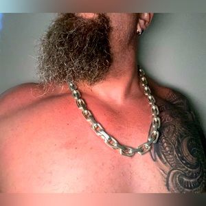 HEAVY CHUNKY SOLID SILVER NECKLACE! Massive 432gr chain